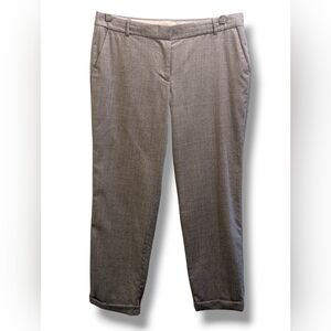 J. Crew Cafe Capri Cuffed Ankle Work Dress Pants Light Gray 100% Wool - 8